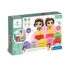 Set cuburi Soft Clemmy Disney Baby - Alba ca Zapada si Belle, cu carticica