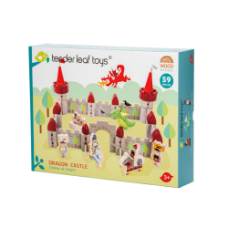 Set de joaca din lemn Tender Leaf Toys - Castelul dragonului, 59 piese