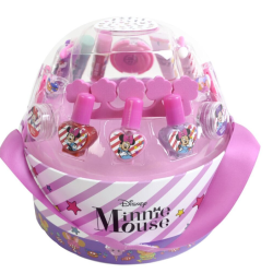 Set produse machiaj copii, Markwins, Minnie, Cutie tematica tort, 23 accesorii, 3+, Multicolor