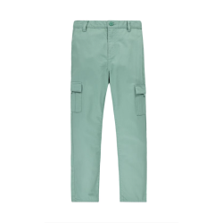 Levi's, Pantaloni cargo de bumbac cu talie inalta, Verde persan, 158 CM