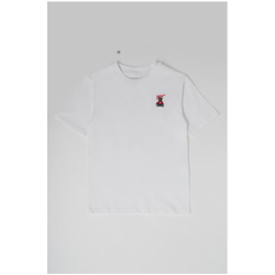 Guess Kids, Tricou cu detaliu brodat, Rosu, Alb, Maro inchis, 166-175 CM