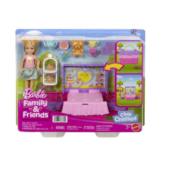Set de joaca Barbie Family & friends - Clubul lui Chelsea, petrecere cu ceai surpriza