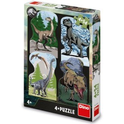 Set 4 puzzle Dino Toys - Jurassic World, 4x54 piese