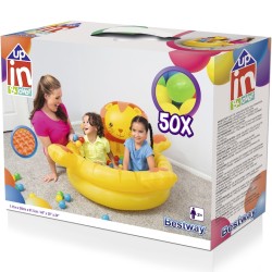 Piscina gonflabila pentru copii Bestway, Cuddly Cub Ball Pit, 111cm x 98cm x 61.5cm