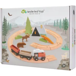 Set trenulet Tender Leaf Toys - Treetops, cu accesorii