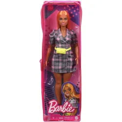 Papusa Barbie Fashionistas - Barbie cu rochie in carouri