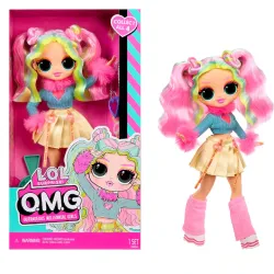 Papusa L.O.L. Surprise! O.M.G Outrageous Millennial Girls - Bubblegum DJ, inaltime 24 cm