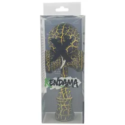Kendama X Originala, Profesionala, Flippy, Kendama Cracked, din Lemn – 18 cm, Crack Negru/Galben