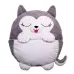 Jucarie de plus 2 in 1 Happy Nappers - Husky-ul Kodiak, sac de dormit, gri/alb, 137 cm